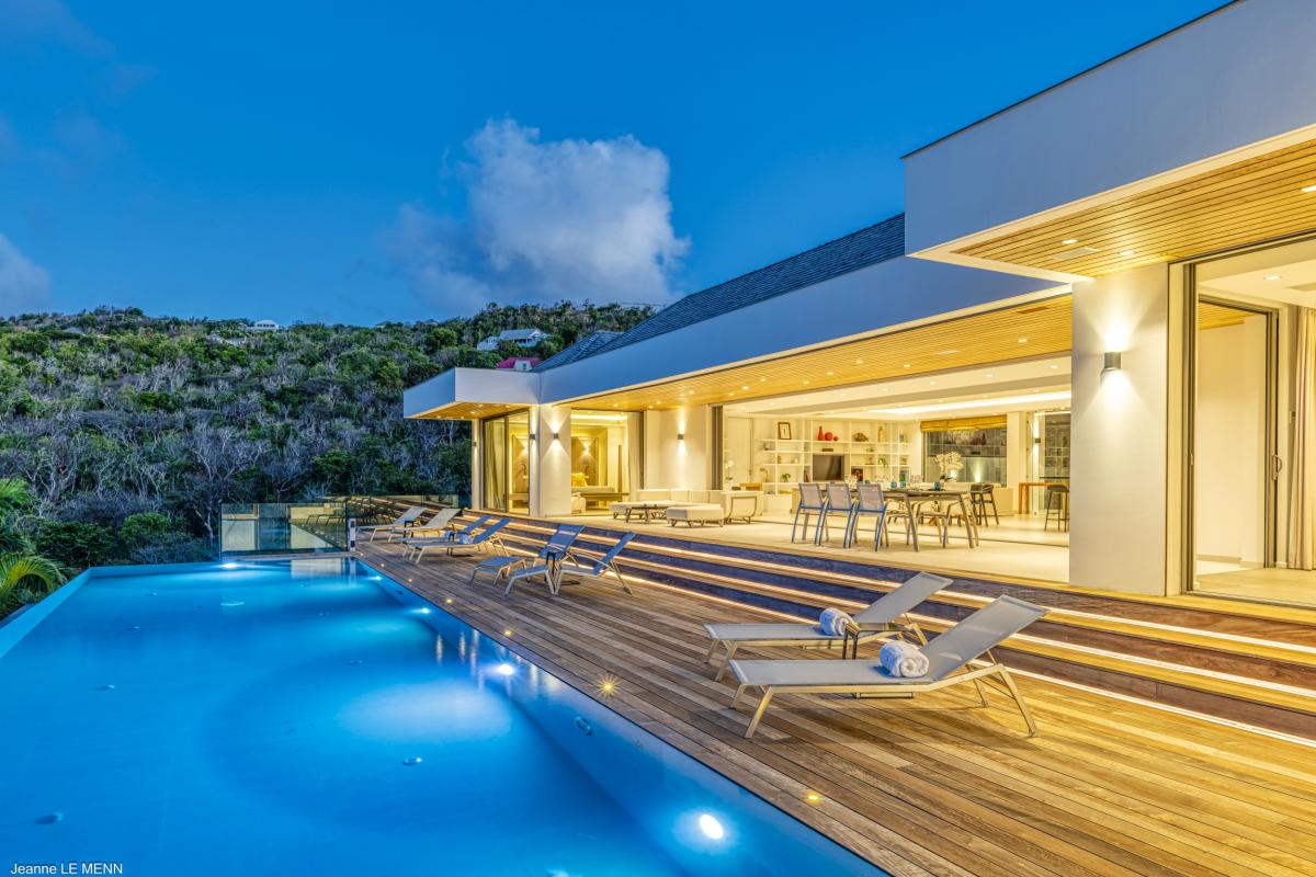 Location villa Lurin Saint Barthélémy_ Piscine Nuit - 30